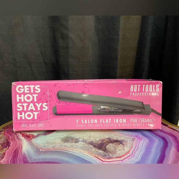 Hot Tools Professional Pink Ceramic 1” Hair Straightener - Picture 3 of 4